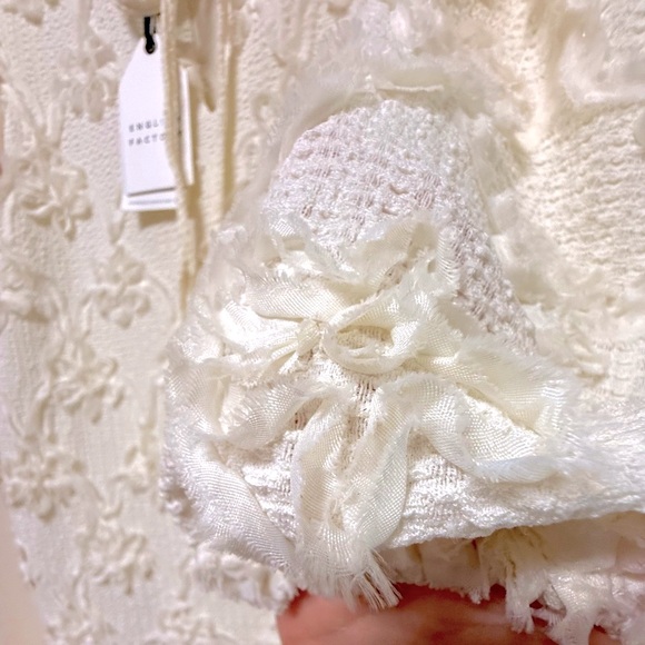 NWT | English Factory x Anthropologie Ivory Ribbon Summer Pull on Dress | L - Picture 6 of 9